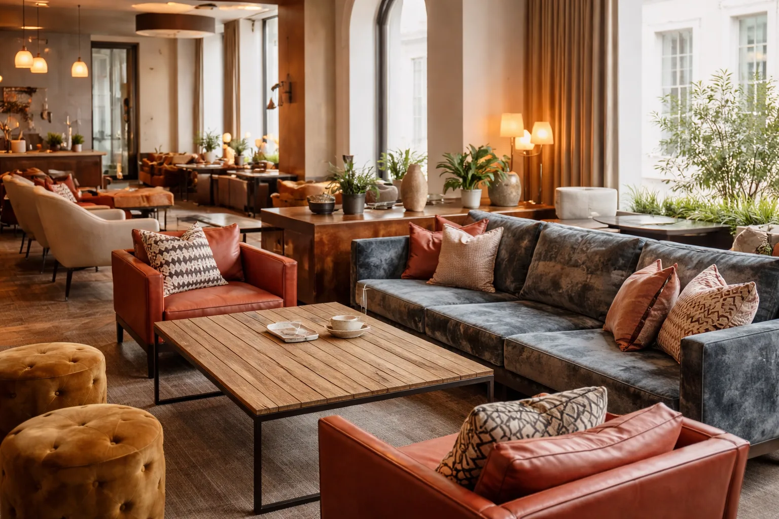 Lounge interior at The Hoxton in Holborn, London